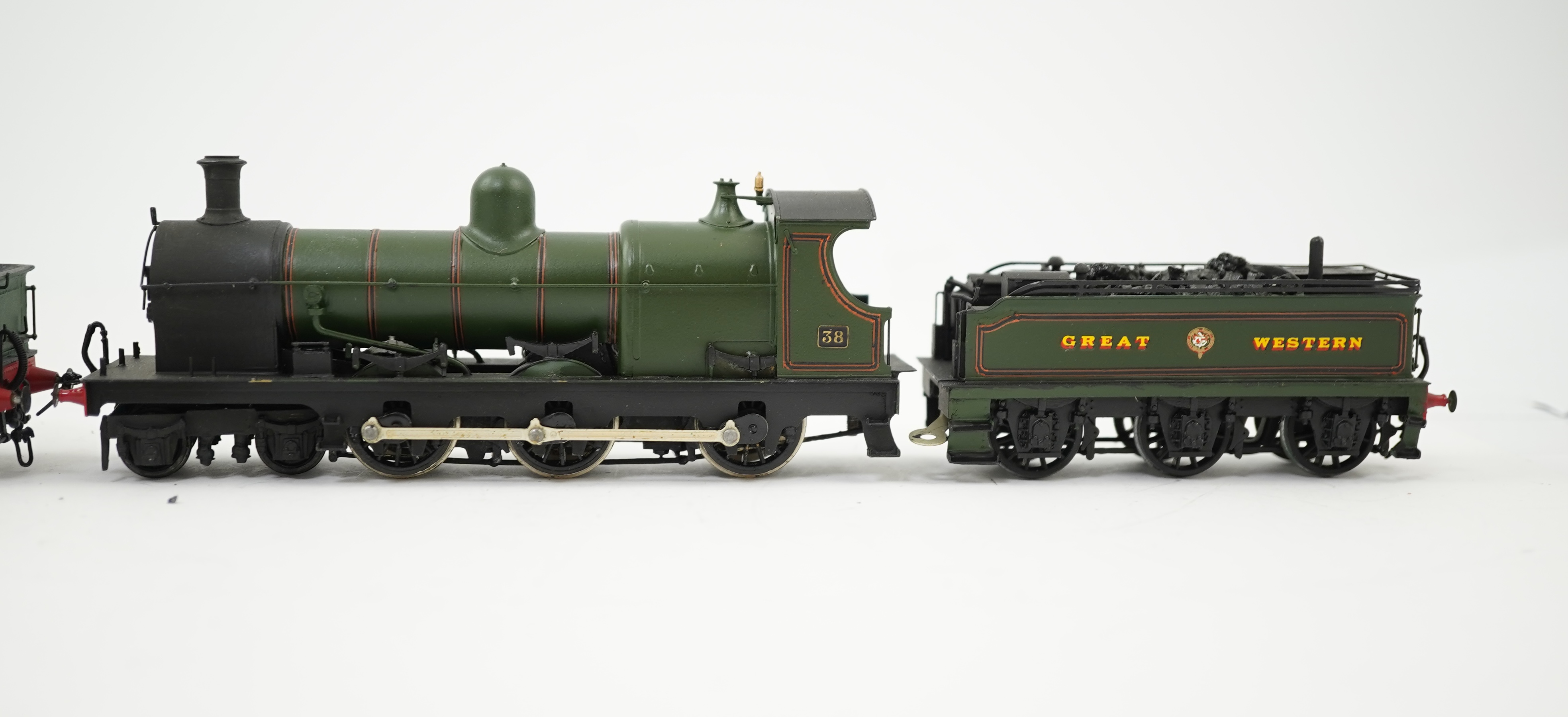 Two 00 gauge brass and white metal kit built GWR tender locomotives; a 2900 class 4-6-0, Lady Macbeth 2905, together with a Dean ‘Crocodile’ No.38 4-6-0, constructed, painted and lined to a high standard, both motored fo
